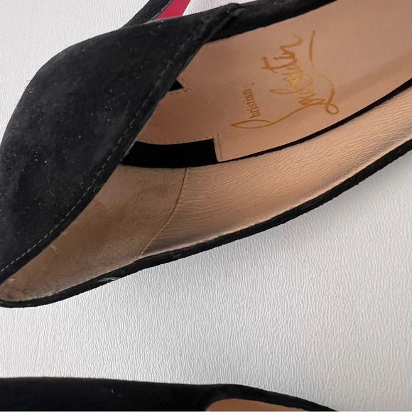 CHRISTIAN LOUBOUTIN | Iriza 100 Black Veau Velours Pointed Pump EU 38.5 US 8.5 - Picture 11 of 16
